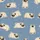 Pug Lovers' Muted Dusty Blue Seamless Pattern with Cute Resting Cream Pugs, White Outlines, and Polka Dots Kid Satin Pajamas Set - 4