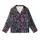 Holiday Enthusiasts' Whimsical Navy Blue Christmas Numerals Pattern with Holly Berries Snowflakes Candy Canes Kid Satin Pajamas Set - 6QjigYwTO1