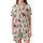 Winter Season Lovers' Rustic Beige Red Plaid Animal Forest Muted Pine Tree Snowflake Pattern Satin Short-Sleeve Pajamas Set - KcGO6D0abo