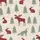 Winter Season Lovers' Rustic Beige Red Plaid Animal Forest Muted Pine Tree Snowflake Pattern Satin Short-Sleeve Pajamas Set - 4