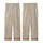 Women's Minimalist Ribbed Loungewear: Oatmeal Knit Texture Design Set Kid Satin Pajamas Set - 3