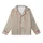 Women's Minimalist Ribbed Loungewear: Oatmeal Knit Texture Design Set Kid Satin Pajamas Set - 2