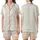 Women's Handcrafted Linen Pajama Set: Stonewashed Minimalist Organic Pattern, 3/4 Sleeve & Comfort Pants Satin Short-Sleeve Pajamas Set - lM9cQqyfEr
