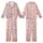 Women's Whimsical Pink Flamingo Christmas Sleep Set: Santa Hat & String Light Holiday Pattern Kid Satin Pajamas Set - 1