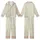 Women's Creamy Yellow Slate Grey Botanical Etching Rose Peony Butterfly Vine Pattern Kid Satin Pajamas Set - 1