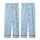 Women's Bridesmaid Monogram Sky Blue Trellis Satin Sleep Set Kid Satin Pajamas Set - 3