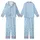 Women's Bridesmaid Monogram Sky Blue Trellis Satin Sleep Set Kid Satin Pajamas Set - 1