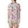 Teen Tween Pink Slumber Party Sleep Set: Playful Pizza, Pajama, Popcorn & Star Pattern Satin Short-Sleeve Pajamas Set - 3