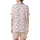 Women's White Crinkle Muslin Pajamas: Pink Heart Pattern - Organic Cotton 3-Piece Set Satin Short-Sleeve Pajamas Set - 3