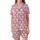 Family Christmas Pajamas: Whimsical Bubblegum Pink Hot Pink Santa & Snowflake Pattern - Flame Resistant Polyester Set Satin Short-Sleeve Pajamas Set - iZJl11kO6N