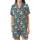 Playful Panda Loungewear: Cartoon Head & Bamboo Print - Cozy Pajamas Set Satin Short-Sleeve Pajamas Set - CzNYgdKEqj