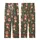 Festive Animal Lovers' Playful Brown Otters Red Santa Hats Scarves Dark Olive Green Snowflake Seamless Pattern Kid Satin Pajamas Set - 3