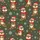 Festive Animal Lovers' Playful Brown Otters Red Santa Hats Scarves Dark Olive Green Snowflake Seamless Pattern Kid Satin Pajamas Set - 4