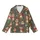 Festive Animal Lovers' Playful Brown Otters Red Santa Hats Scarves Dark Olive Green Snowflake Seamless Pattern Kid Satin Pajamas Set - 2