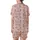 Women's Whimsical Pink Flamingo Christmas Sleep Set: Santa Hat & String Light Holiday Pattern Satin Short-Sleeve Pajamas Set - 3