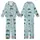 Farm Life Enthusiasts' Light Blue Hand-Drawn Minimalist Farm Vehicle Barn Pattern Kid Satin Pajamas Set - rI7-l9McsS