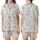 Playful Eid Celebration: Hand-Drawn Mosque & Moon Outline Art Print Satin Short-Sleeve Pajamas Set - 1