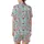 Aqua Candy Cane Swirl Lollipop Hard Ribbon Gumdrop Strawberry Snowflake Design Satin Short-Sleeve Pajamas Set - 3