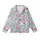 Family Matching Holiday: Whimsical Lollipop, Candy Cane & Snowflake Aqua Print Pajamas Kid Satin Pajamas Set - 2