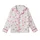 Women's White Crinkle Muslin Pajamas: Pink Heart Pattern - Organic Cotton 3-Piece Set Kid Satin Pajamas Set - 2
