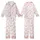 Women's White Crinkle Muslin Pajamas: Pink Heart Pattern - Organic Cotton 3-Piece Set Kid Satin Pajamas Set - 1