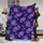 Cosmic Dreamers' Stylized Nebula Galaxy Pattern Deep Blue Purple Fuchsia Stars Fleece Blanket - 1
