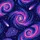 Cosmic Dreamers' Stylized Nebula Galaxy Pattern Deep Blue Purple Fuchsia Stars Fleece Blanket - 5