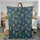 Luxury Style Seekers' Elegant Stylized Peacock Feather All-Over Pattern in Deep Blue and Gold Fleece Blanket - 3