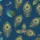 Luxury Style Seekers' Elegant Stylized Peacock Feather All-Over Pattern in Deep Blue and Gold Fleece Blanket - 5