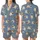 Pug Lovers' Muted Dusty Blue Seamless Pattern with Cute Resting Cream Pugs, White Outlines, and Polka Dots Satin Short-Sleeve Pajamas Set - 1