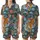 Tattoo Art Enthusiasts' Bold Irezumi Tiger & Dragon Art Peonies Satin Short-Sleeve Pajamas Set - 1