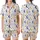 Dreamers' Seamless Whimsical Indigo Blue Moon Golden Star Sleeping Animals Pattern Satin Short-Sleeve Pajamas Set - 1