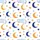 Dreamers' Seamless Whimsical Indigo Blue Moon Golden Star Sleeping Animals Pattern Satin Short-Sleeve Pajamas Set - 4