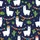 Llama Lovers' Whimsical White Llama Sombrero Cactus Bunting Navy Blue Desert Art Satin Short-Sleeve Pajamas Set - 4