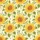 Women's Golden Yellow Sunflower & Light Blue Butterfly Creamy Yellow Watercolor Floral Satin Short-Sleeve Pajamas Set - 4