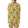 Women's Golden Yellow Sunflower & Light Blue Butterfly Creamy Yellow Watercolor Floral Satin Short-Sleeve Pajamas Set - 3