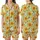 Women's Golden Yellow Sunflower & Light Blue Butterfly Creamy Yellow Watercolor Floral Satin Short-Sleeve Pajamas Set - 1