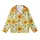 Women's Golden Yellow Sunflower & Light Blue Butterfly Creamy Yellow Watercolor Floral Kid Satin Pajamas Set - 2