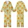 Women's Golden Yellow Sunflower & Light Blue Butterfly Creamy Yellow Watercolor Floral Kid Satin Pajamas Set - 1