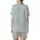 Women's Elegant Floral Pajama Set: Sky Blue Ditsy Wildflower, Open Front Ruffle Top & Pants Satin Short-Sleeve Pajamas Set - 3