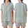 Women's Elegant Floral Pajama Set: Sky Blue Ditsy Wildflower, Open Front Ruffle Top & Pants Satin Short-Sleeve Pajamas Set - 1