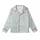 Women's Elegant Floral Pajama Set: Sky Blue Ditsy Wildflower, Open Front Ruffle Top & Pants Kid Satin Pajamas Set - 2