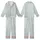 Women's Elegant Floral Pajama Set: Sky Blue Ditsy Wildflower, Open Front Ruffle Top & Pants Kid Satin Pajamas Set - 1
