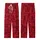 Women's All-Season Ruby Red Abstract Silk Pattern Polyester V-Neck Shorts Pajama Set Kid Satin Pajamas Set - 3