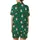 Women's Emerald Green Whimsical Santa & Candy Cane V-Neck Button Sleep Set Satin Short-Sleeve Pajamas Set - 3