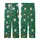 Women's Emerald Green Whimsical Santa & Candy Cane V-Neck Button Sleep Set Kid Satin Pajamas Set - 3