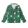 Women's Emerald Green Whimsical Santa & Candy Cane V-Neck Button Sleep Set Kid Satin Pajamas Set - 2