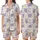 Women's Whimsical Lilac Sea Turtle & Seashell Print Cami with Ruffled Hem - Polyester Blend Sleep Set Satin Short-Sleeve Pajamas Set - rO_T8-gTq8