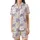 Women's Whimsical Lilac Sea Turtle & Seashell Print Cami with Ruffled Hem - Polyester Blend Sleep Set Satin Short-Sleeve Pajamas Set - vF5tU_kkYC