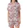 Women's Pastel Pink Whimsical Santa Reindeer Holiday Long Sleeve 2pc Pajama Set Satin Short-Sleeve Pajamas Set - 2
